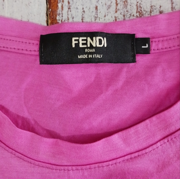 Fendi Pink T-Shirt  size L - Picture 4 of 6